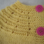 Sunshine baby cardigan - yoke view